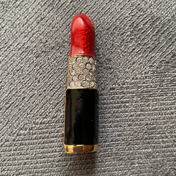 Enamel Lipstick Brooch Pin - Picture 2 of 10